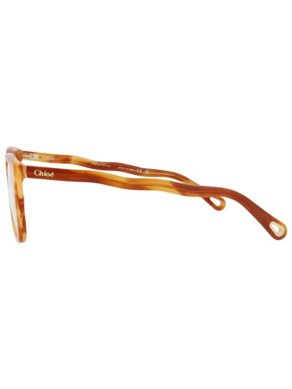 New Chloé Women's Eyeglasses Square Rectangle Bio Acetate Frame Havana Havana